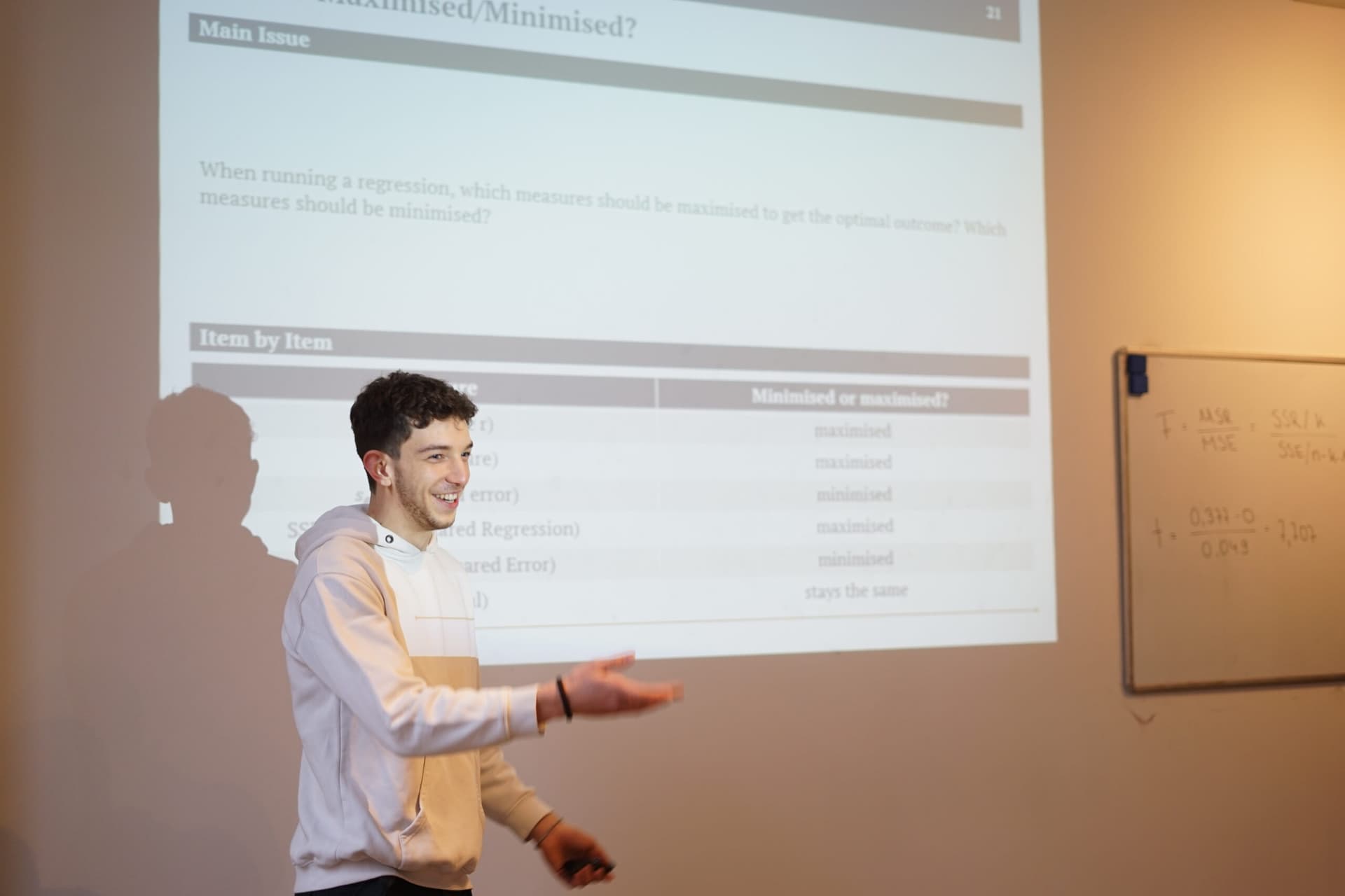 A Success Formula tutor working through the slides